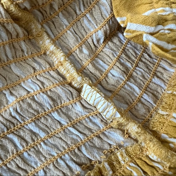Pacsun Lottie Moss Yellow & White Striped Smocked Tank Top - Picture 5 of 8